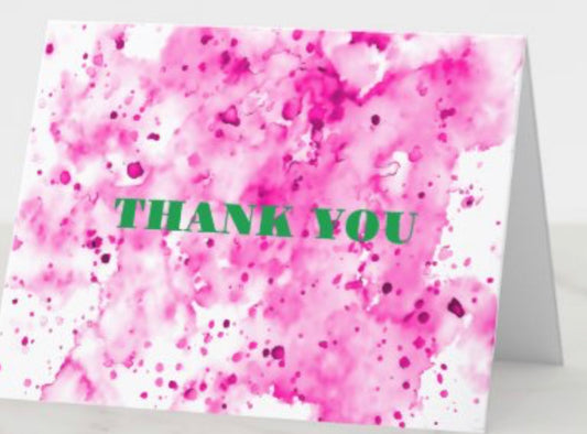 Thank You card - Pink